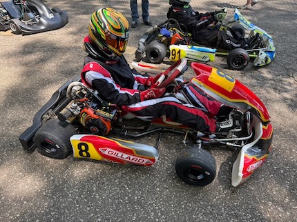 Henry in his kart waiting to start