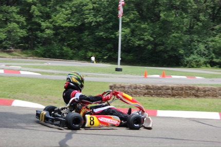 Henry in his kart during a race